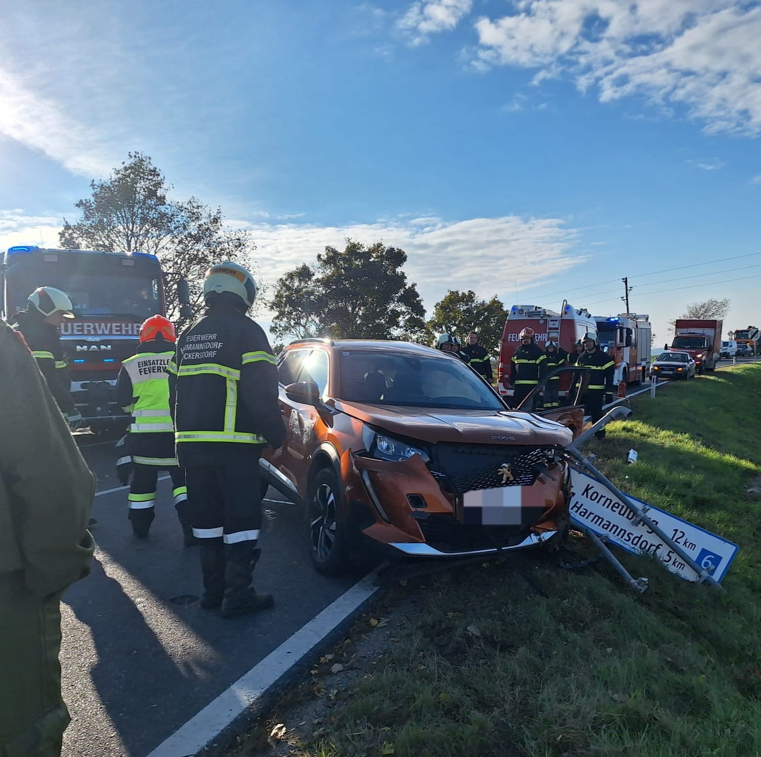 Das verunfallte Auto